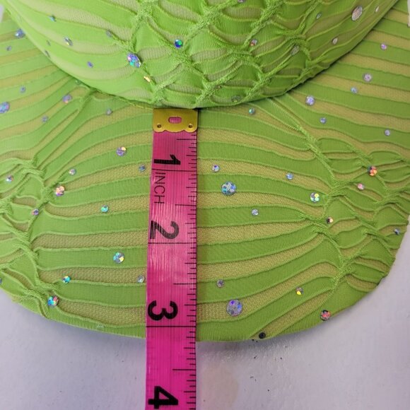 LADIES Fashion Glitter Sequin  Velcro Green Visor Golf Travel Cap Headwear - Picture 12 of 16